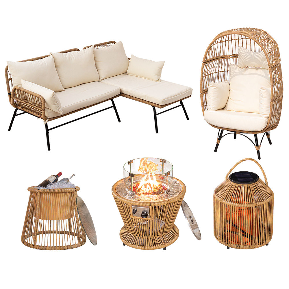 Natural rattan sofa discount set