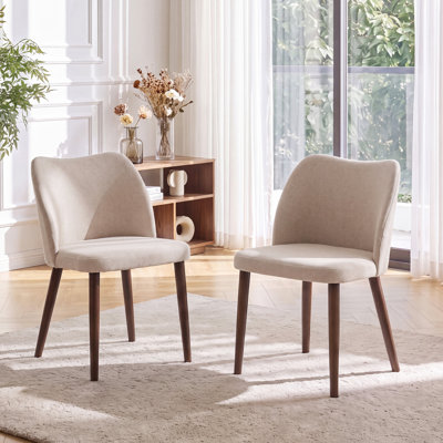 Petites chaises de salle à manger rembourrées en bois massif - Courbe ergonomique et rembourrage moelleux pour espaces multiples