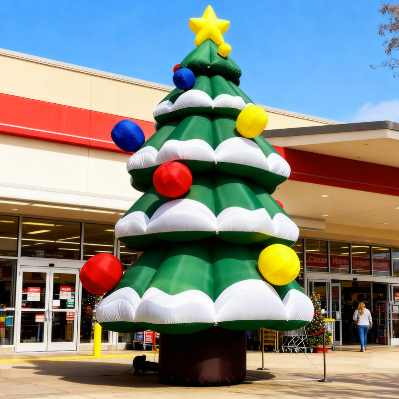 Arbre de Noël gonflable géant 20 pi avec ventilateur, grande décoration de Noël pour les rassemblements sur la pelouse, la maison et la famille (sans lumières DEL)
