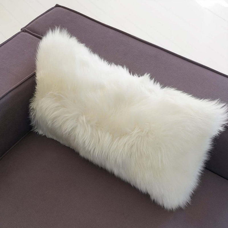 Housse de coussin Premium Premium - texture douce et longue, housse décorative, 12 po x 24 po, White