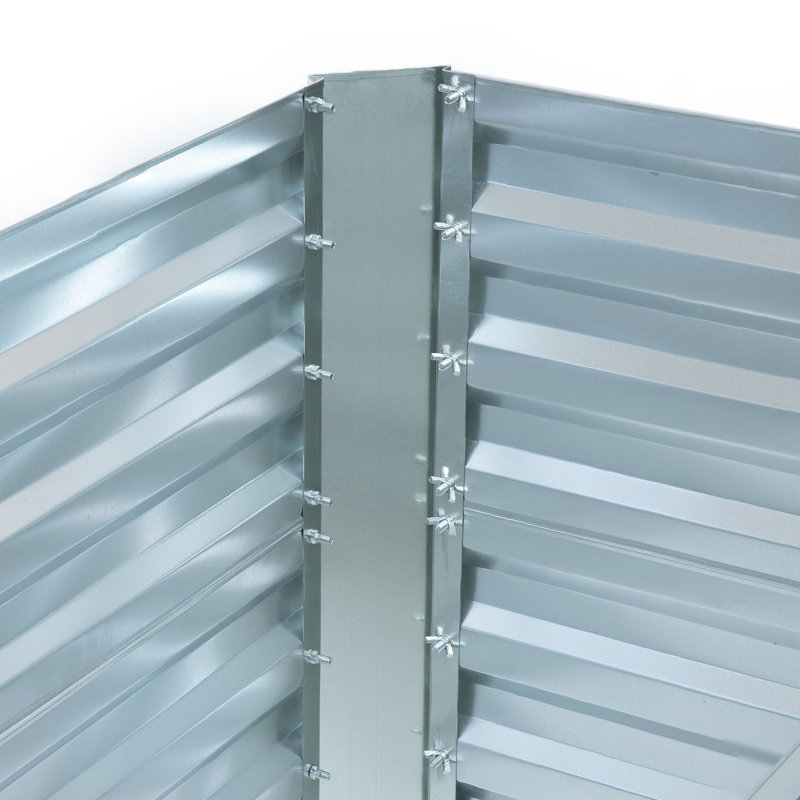 Lit de jardin surélevé pour l'extérieur en acier galvanisé Rondrick - l 4 pi x P 2 pi x H 2 pi, H 24 po x l 47 po x P 23 po