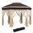 Pop Up Gazebo, Hexagonal Canopy Shelter With 6 Zippered Mesh Netting, Event Tent With Strong Steel Frame For Patio, Backyard, Garden, Wedding, Party-111084473