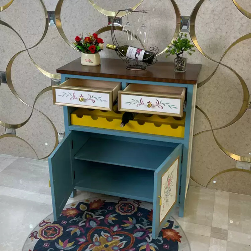 Entryway Cabinet with Wine Rack and Buffet Storage