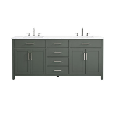 Tremolo 72" Double Bathroom Vanity With Engineered Marble Top