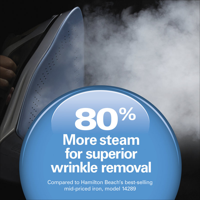 Hamilton Beach Gray Durathon Nonstick Soleplate Steam Iron