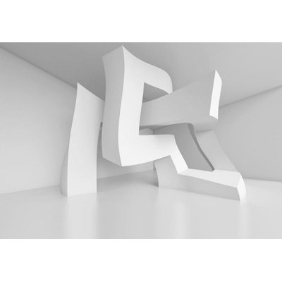 Murale Peel & Stick 3D Illusion - blanc folie
