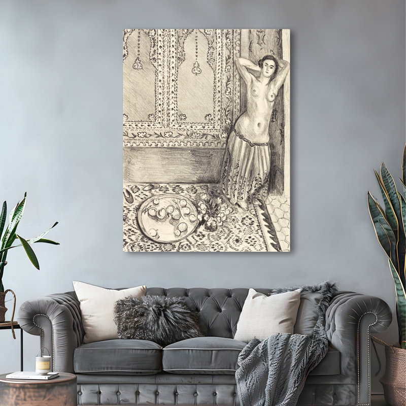 3HM7490 Standing Odalisque With Fruit Tray by Henri Matisse - Wrapped Canvas Print, 100 cm H x 70 cm W