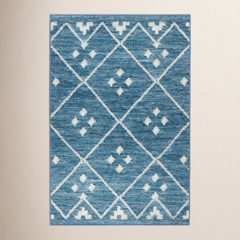 Kota Indigo Machine Washable Rug, Rectangle 7'6" x 9'6"
