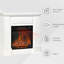 Foyer électrique 32 po avec capacité de chaleur de 1400 W, simulation de flamme à DEL, protection contre la surchauffe, télécommande, blanc, chaleur pour la sortie de la maison, fonction d'illusion, ajout de chaleur