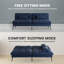 Richas Convertible Futon Sofa Bed, 68″Fabric Futon Couch with Adjustable Backrest, Loveseat Futon Sleeper Recliner for Living Room Furniture-72007661
