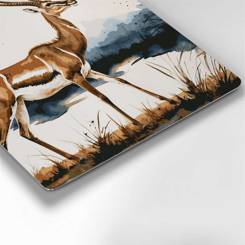 Faune, art mural gris Gerenuk, H 8 po x l 8 po