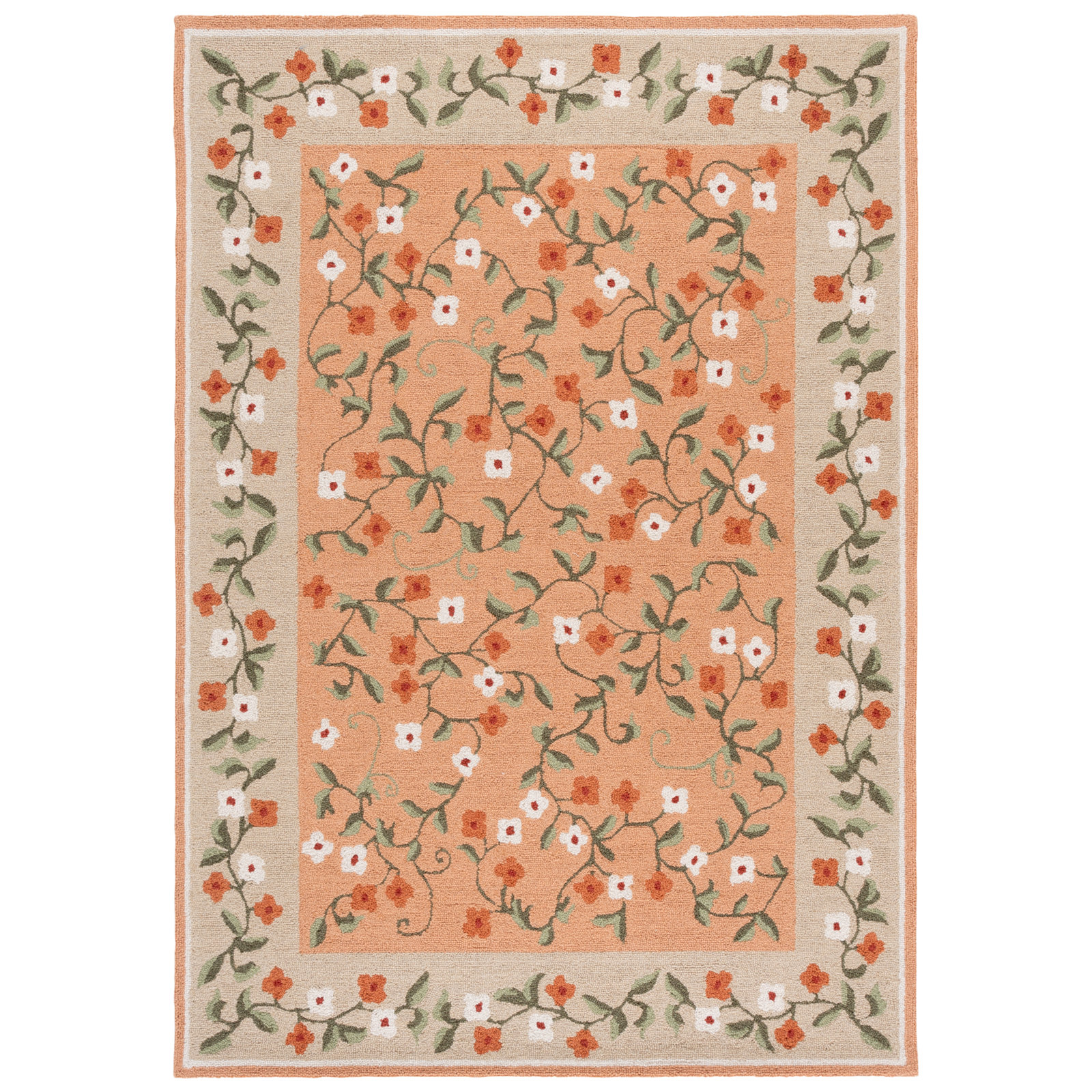Hand-Tufted Wool Floral Outdoor Rug, Rectangle 9' x 12'