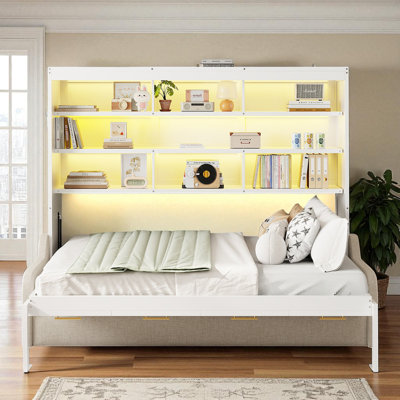 Full Size Murphy Bed With Sofa And Shelf