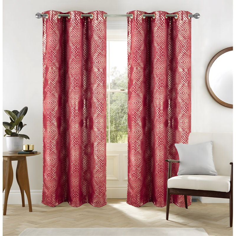 Ensemble de rideau de fenêtre Hailey, Rouge