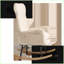 Chaise berçante en tissu à haut dossier Modern Modern Beige | Profondeur de l'assise: 29,1
