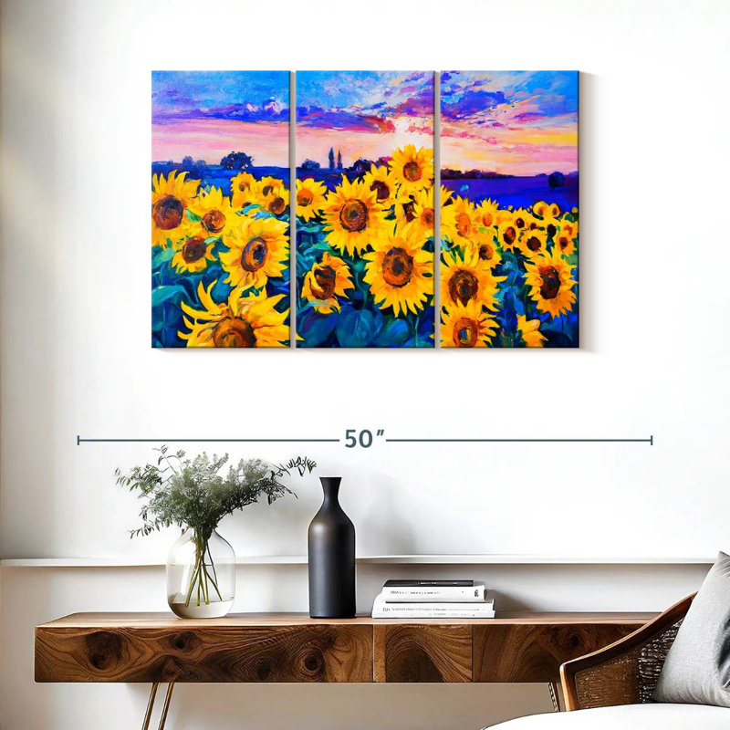 Acrylique floral Alvord, H 24 po x l 38 po
