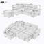 Canapé-lit modulaire en forme de L avec repose-pieds avec rangement-1691607766