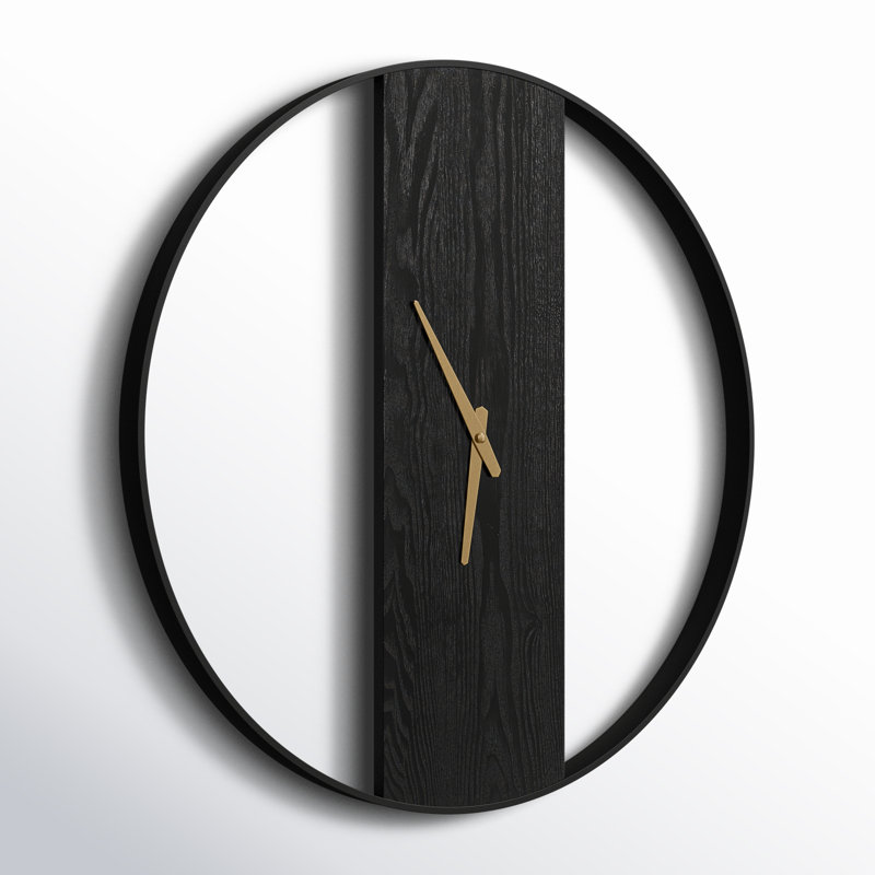 Horloge murale 32 po Gwennie, Noir et or, 24 po de diamètre