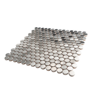 12" x 12" Metal Penny Round Mosaic Wall & Floor Tile