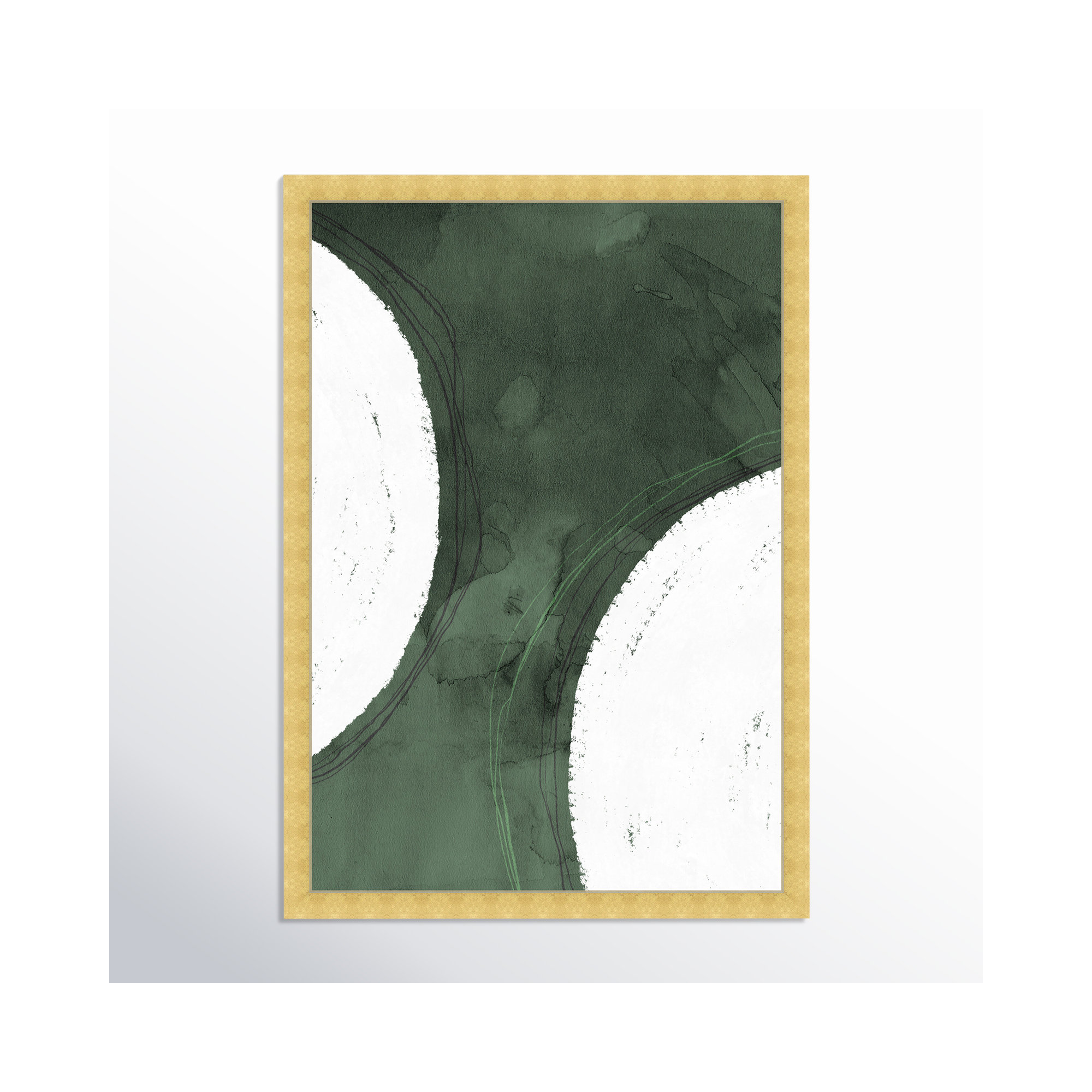 Green Moon by Oliver Gal, 17" H x 12" W x 0.5" D, Gold