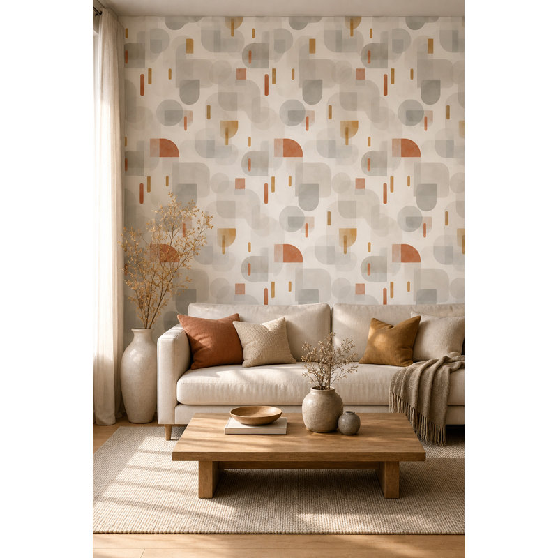 Papier peint moderne Mid Century, Textured Non-Pasted