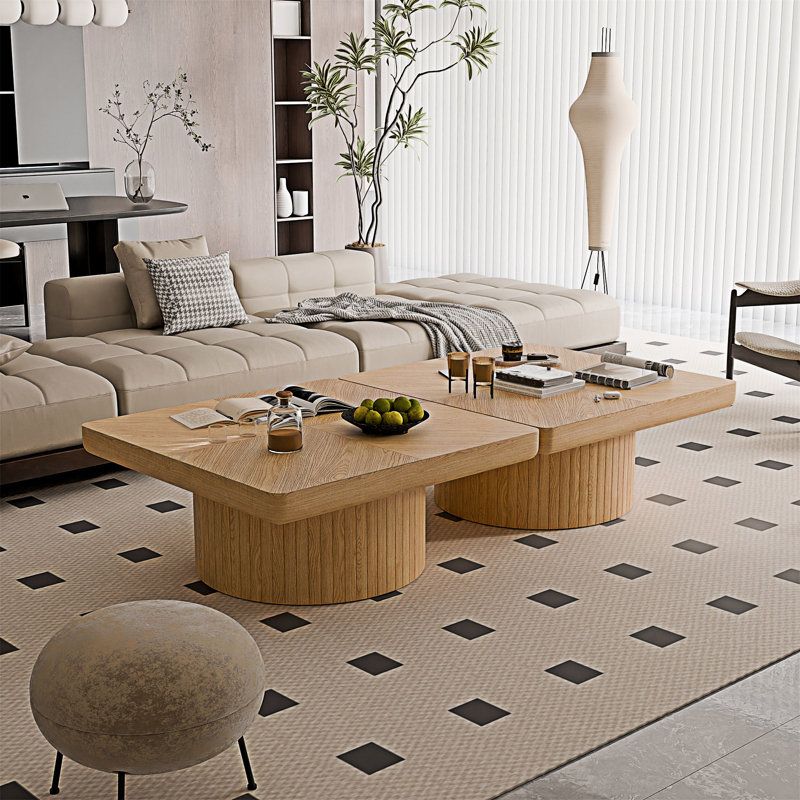 Table basse en bois, Bois naturel
