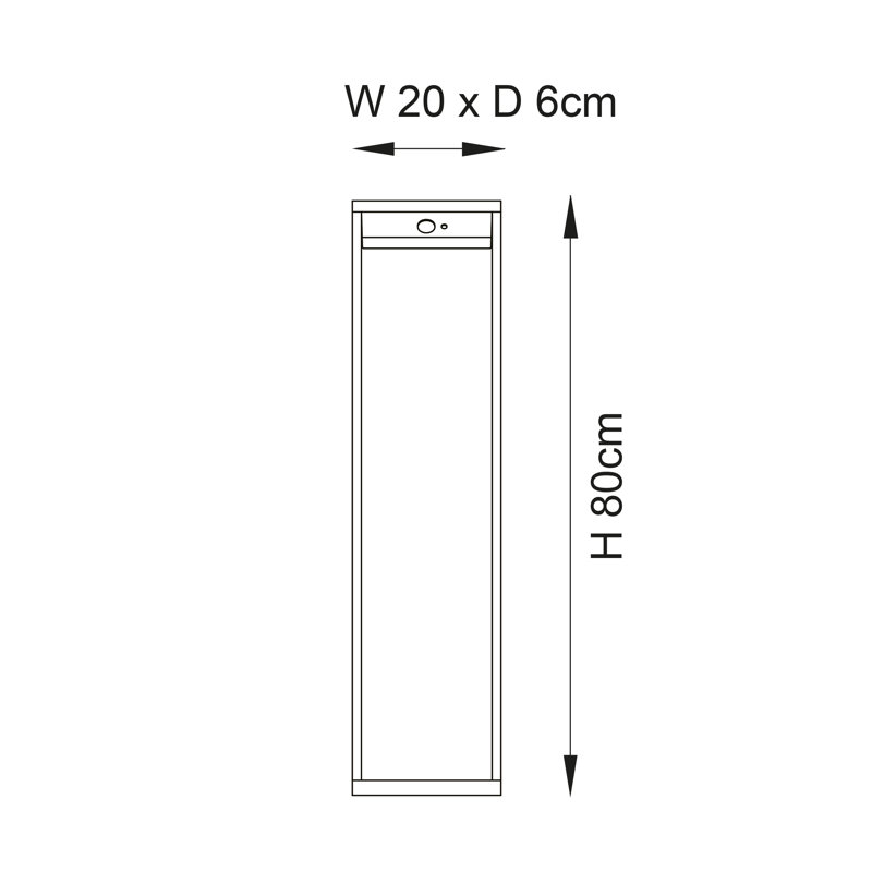Abdifatah Integrated LED Metal Bollard Light, 80cm H x 14.7cm W x 14.7cm D