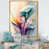 Toile avec cadre flottant or