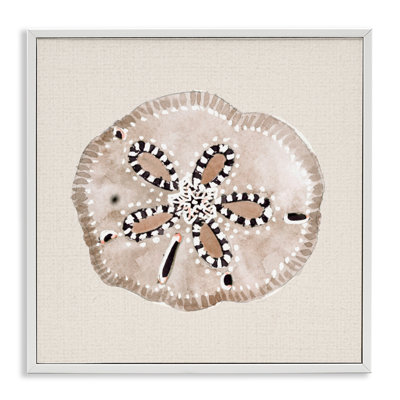 Taupe & Beige Sand Dollar Framed Giclee, design by Lanie Loreth