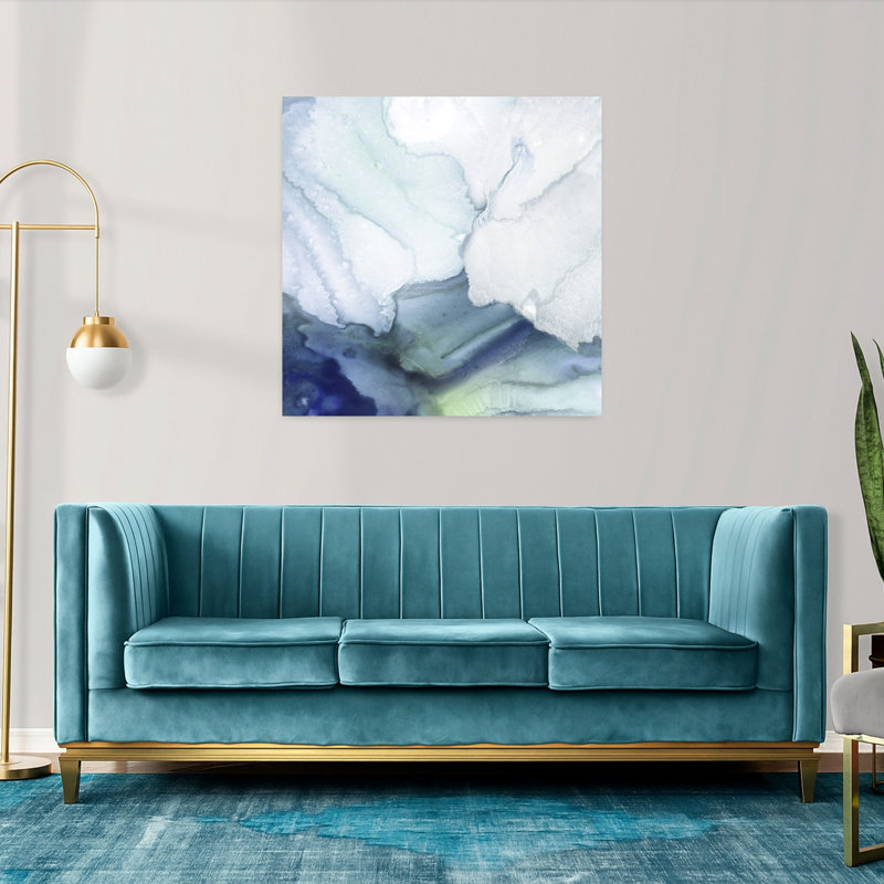 Frozen Ocean Dreams II, art mural contemporain abstrait, H 36 po x l 36 po