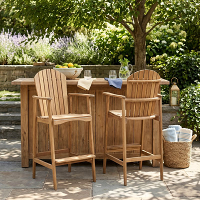 Edson Acacia Outdoor 30'' Bar Stool