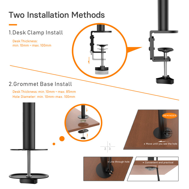 Symple Stuff Multi-Screen Desktop Mount, Black