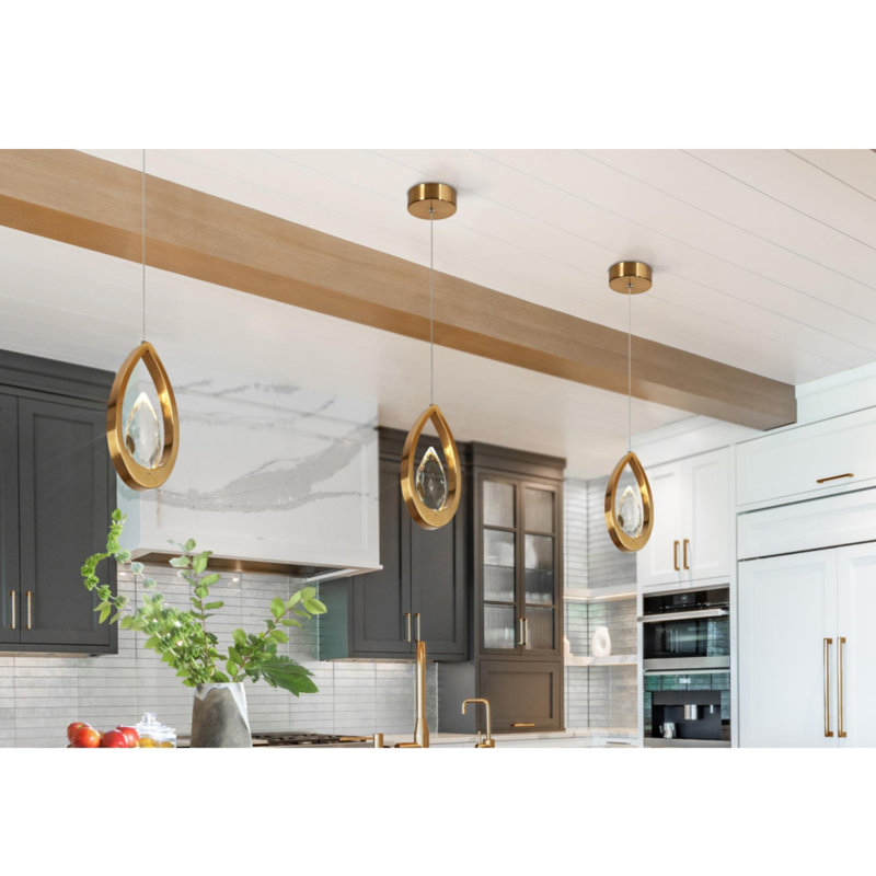 Mini-luminaire suspendu simple 1 lumière de 5,5 po avec accents de cristal Estrelita