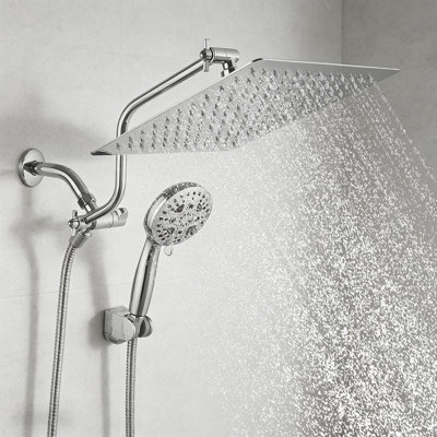 Pomme de douche à pluie 11,6 pouces, pomme de douche à pluie avec 7 modes de pulvérisation à main haute pression