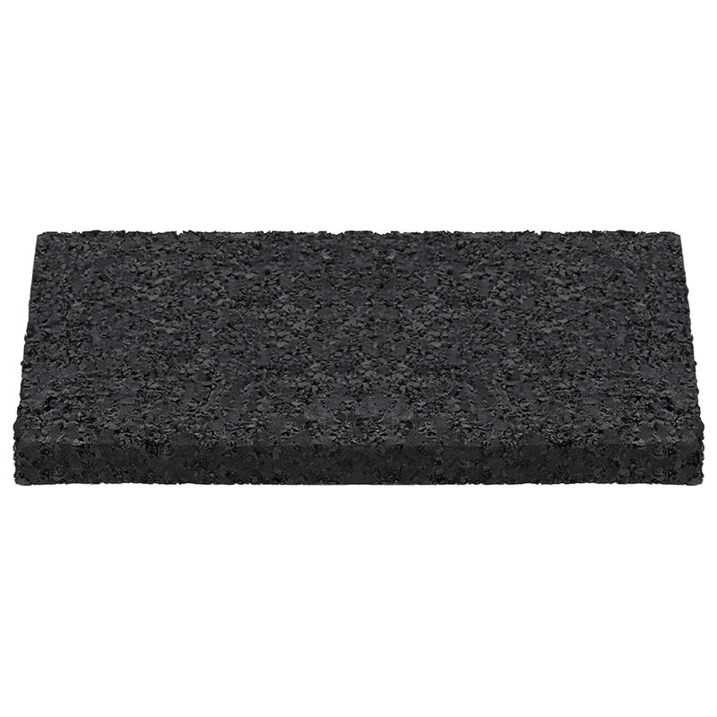 Vidaxl Rubber Pad Black Rubber Minimalist Office Non-Slip Square Durable, 0.6cm H x 6cm W x 9cm D