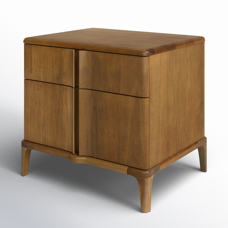 Grande Walnut Poplar Modern Nightstand