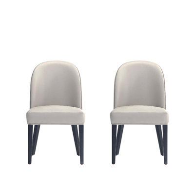 Hillman Wood Upholstered Dining Chair In Light Gray - Set Of 2
