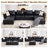 6-Piece 152.76” Leather Upholstered Sectional Sofa-1241260199