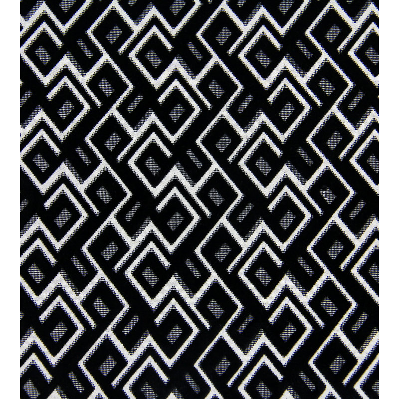 Invicta Anni Jacquard Fabric, Black Linen