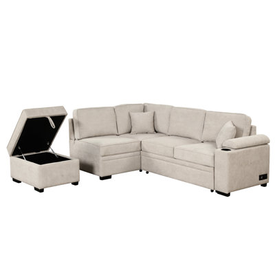 Lit escamotable de 82,22 po, lit escamotable 2 en 1 avec compartiment de rangement, base en contreplaqué, rembourrage en mousse haute, revêtement en lin pour les chambres d'amis, canapé, lit, salon et chambre à coucher