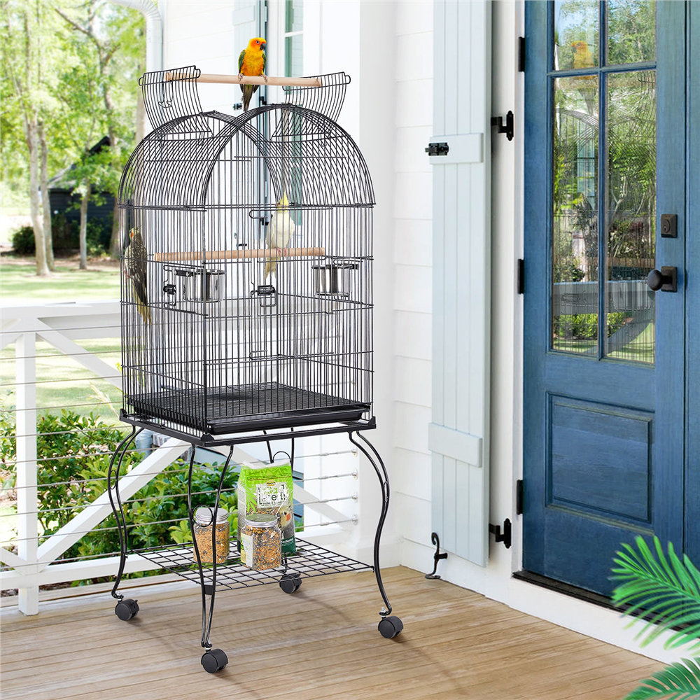 150cm Iron Play Top Floor Bird Cage with Wheels