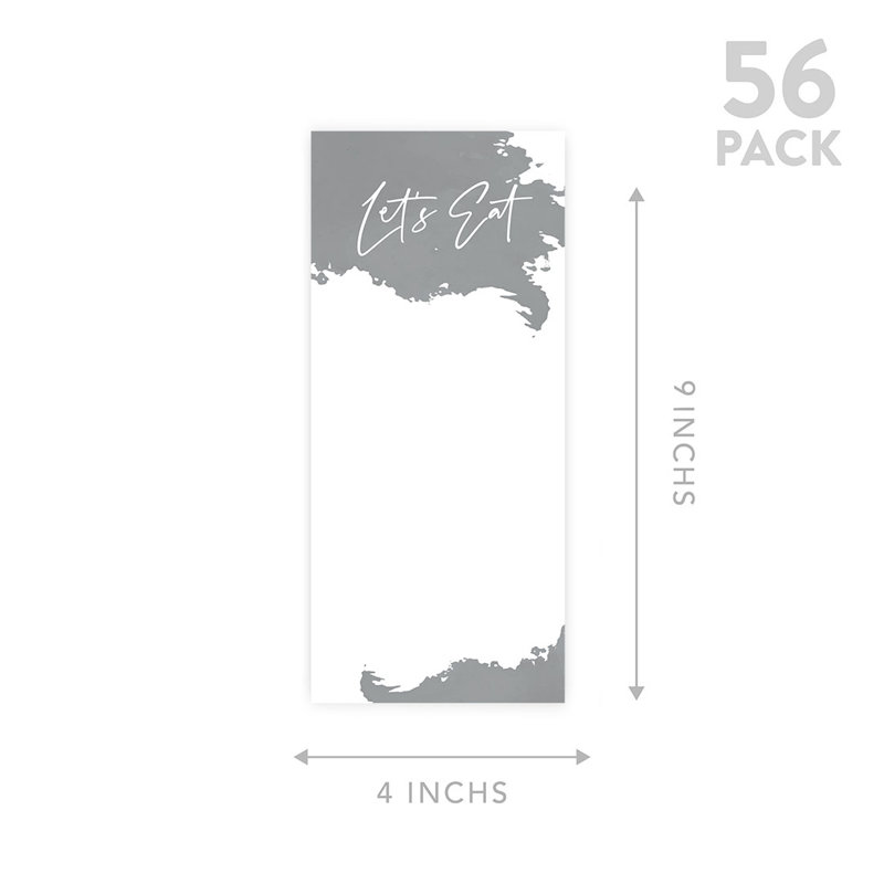 Illuminant des cartes de menu imprimables à l'aquarelle jaune pour imprimantes de bricolage, paquet de 52, gris