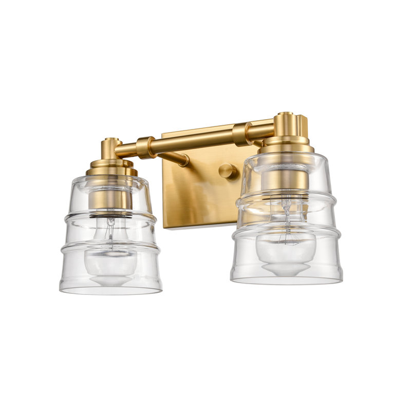 Éclairage pour meuble-lavabo 2 lumières Pulsate, Laiton, H 7,75 po x l 13 po x P 6,5 po, Deux lumières