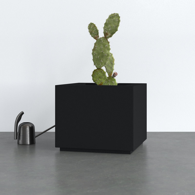Gita Large Lightweight Outdoor 23" x 23" x 19" Square Planter Box, Black