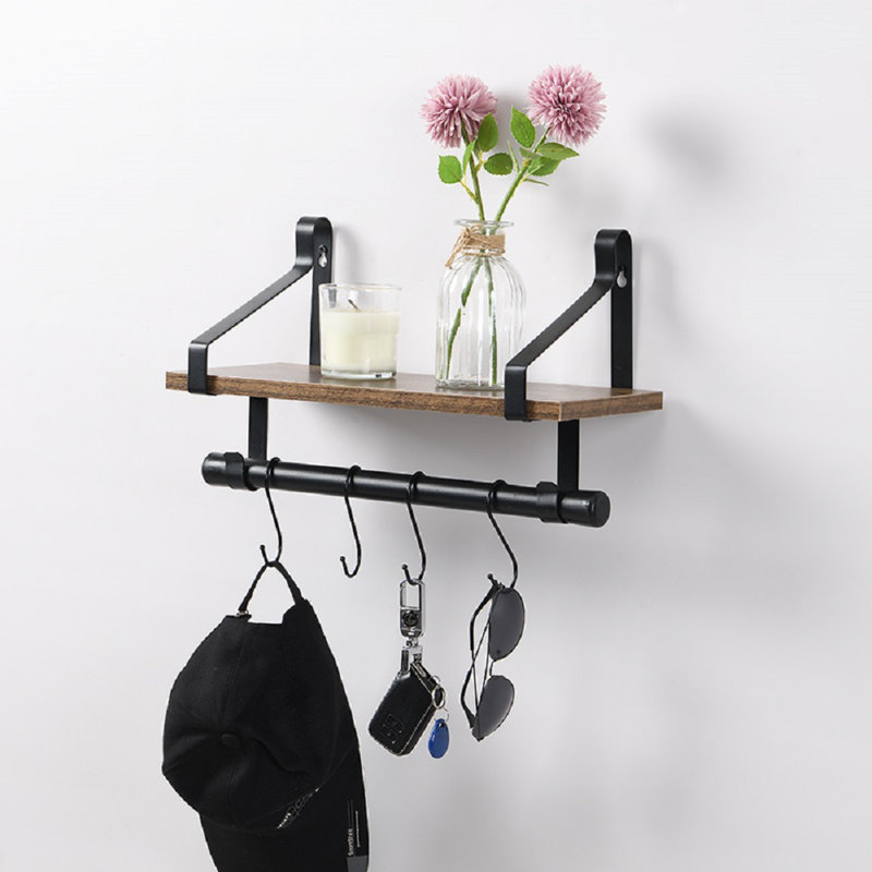 Seamans Bracket Shelf with Towel Bar