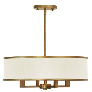 Lustre classique à 4 lumières avec abat-jour