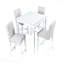 Ensemble de salle à manger 5 pièces à hauteur de comptoir: table carrée en bois et 4 chaises rembourrées, décoration en cristal-2135201884-2135202210