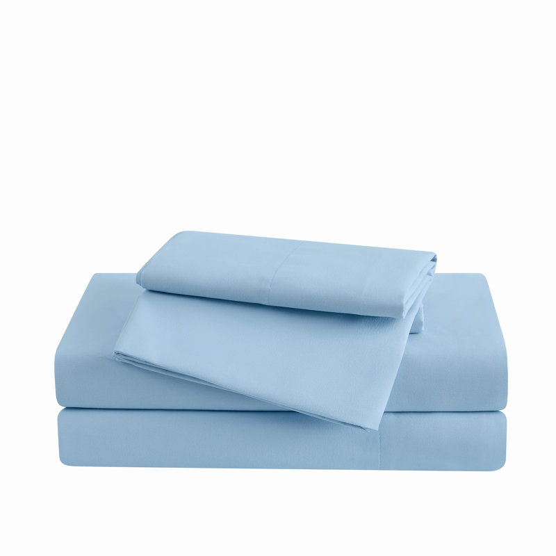 Everyday Microfiber Sheet Set, Twin Sheet Set with 1 Pillowcase, Sky Blue