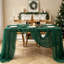 Chemin de table de Noël 3 pièces, chemin de table vert émeraude 10 pi. 35 pi. 120 po, chemin de table rustique rétro pour Noël