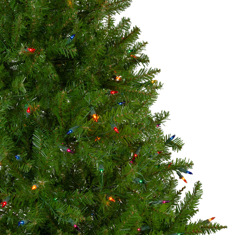 Arbre de Noël artificiel pin pré-éclairé pré-éclairé - lumières multicolores, H 6,5 pi